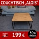 Couchtisch ALOIS, Wildeiche massiv, geölt Metall schwarz