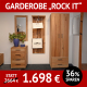 Garderobe ROCK IT, 3-teilig, Balkeneiche massiv