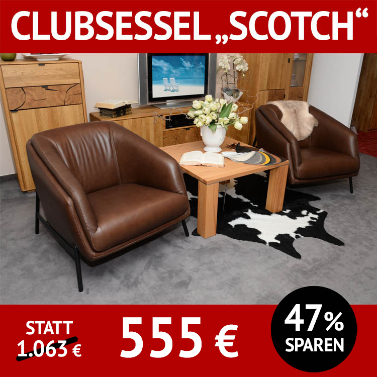 Leder Sessel SCOTCH im Retrolook