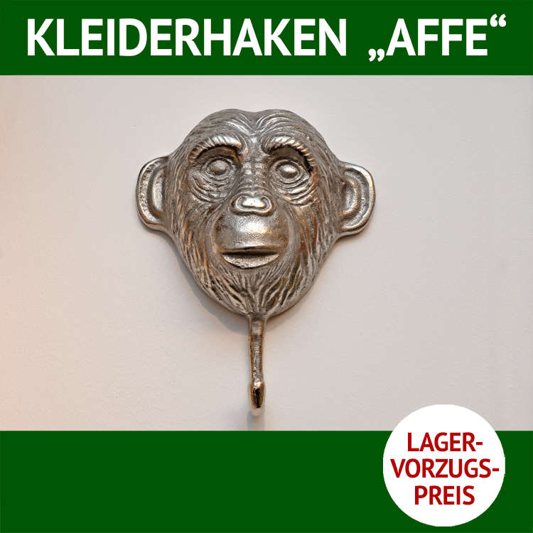 Kleiderhaken AFFE aus Aluminiumguss