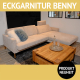 Sofa BENNY, Eckgarnitur mit softem Cord bezogen, Longchair mit Sitzvorzug zum Relax-Bett