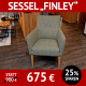 Sessel FINLEY, mit Armlehnen und massivem Holzuntergestell