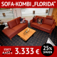 Sofa FLORIDA, Bezug Mikrofaser, 2,5-Sitzer mit Wall-Free-Relaxfunktion, Recamiere