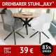 Stuhl JULY mit drehbarem Spideruntergestell