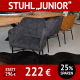 Stuhl JUNIOR, samtig bezogen, mit Armlehnen