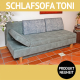 Sofa TONI zum Sitzen, Relaxen und Schlafen, Federkern-Polsterung und Bettkasten