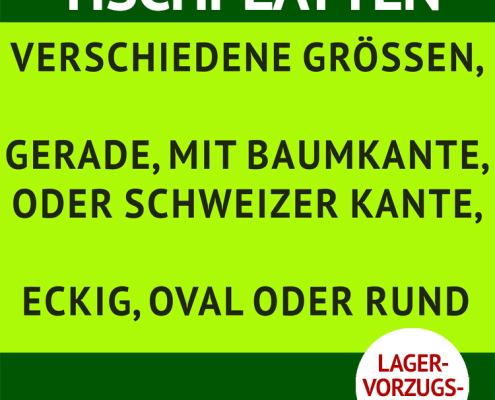 Esstisch Tischplatten, Massivholz, verschiedene Größen und Formen auf Lager